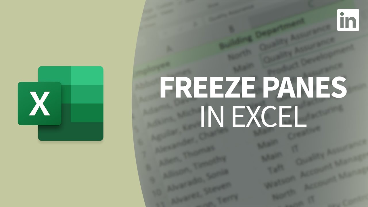 Excel Tutorial - How To FREEZE PANES On A Worksheet - YouTube