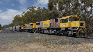 TasRail 2054 2052 #46 Coal train crossing Barton Road Epping