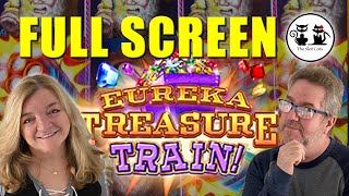 HAPPY HOLIDAYS! WE GOT A FULL SCREEN ON THE NEW EUREKA TREASURE TRAIN SLOT MACHINE! CHOO CHOO!!