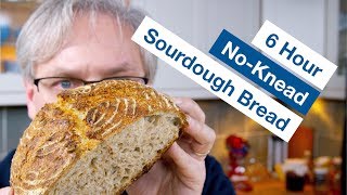 🔵 6 Hour Sourdough No-Knead Bread Artisan Dutch Oven Bread Recipe