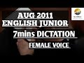 AUG 2011 SHORTHAND DICTATION ENGLISH JUNIOR SPEED | GLOBAL SHORTHAND ACADEMY FEMALE VOICE