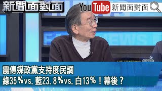 精彩片段》震傳媒政黨支持度民調：綠35％vs.藍23.8％vs.白13％！幕後？【新聞面對面】2024.12.31