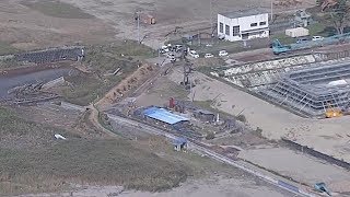 自宅跡に建てた小屋　周りは工事で風景変わる　仙台市宮城野区