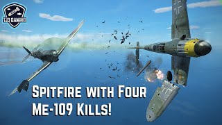 RAF Spitfire Takes Down Four German Me-109 Fighters in Dogfight! Historical Flight Sim IL2 Sturmovik