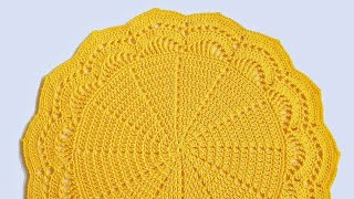 Crochet Thalpos Design किरोसिया से थालपोश Crosia Thalposh, Woolen Rumal Table Cover Doily, Placemat