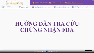 HƯỚNG DẪN TRA CỨU CHỨNG NHẬN CFS CỦA FDA