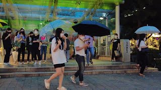 🚶4K Seoul walk rainy evening Sagajeong station Myeonmok market tour 비내리는 사가정역 면목시장 사가정시장 저녁 거리걷기