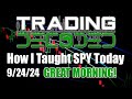 How I Taught SPY Today - 9/24/24 - GREAT MORNING!