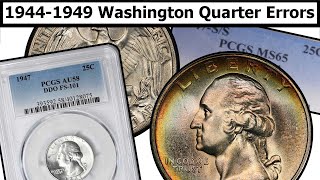 1944-1949 Washington Quarter Errors \u0026 Varieties Complete Guide - Values \u0026 Clear Explanation