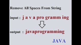 How to remove all White spaces from string in JAVA | Interview Program