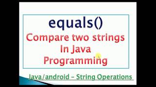 equals() method in java example code - String Method