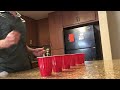 bouncing ping pong balls into 6 cups world record