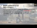 Freight Broker Watch! -  BANE LOGISTICS LLC  (MC# 1270871)