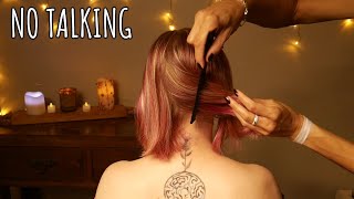 Cozy and relaxing hair brushing and back tracing with Inga - No talking ASMR