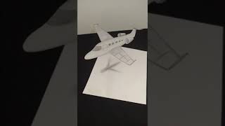 EASY! how to draw a 3d airplane on paper
