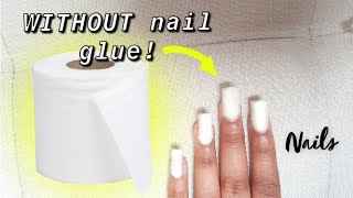 Fake Nails Out of Tissue Without Nail Glue | Tissue Nails At Home w/o glue!
