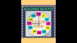 Square Root Clock Time maths project / TLM / Activity