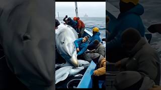 A Sailor's Compassion: Rescuing a Mother Whale and Her Newborn on the Ship's Deck |#shorts#foryou