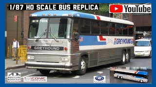 1/87 HO Scale Iconic Replicas Awesome Diecast Greyhound MCI MC-12 Bus!