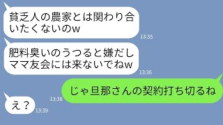 【LINE】農家の私を底辺と見下してママ友ランチ会から外すボスママ「肥料臭い女は来ないでw」→勝ち誇るイヤミ女にある真実を伝えた時の反応がwww