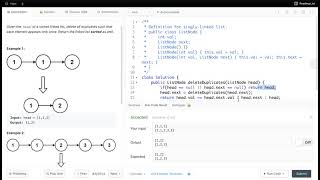 LeetCode #83 Remove Duplicates from Sorted List Coding Interview Problem with 2 Java Solution