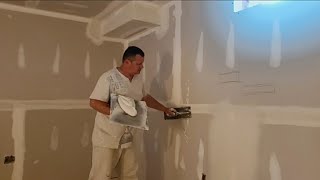 Basement Finishing Project - Part 7 - (MUD AND TAPE, 200 AMP SERVICE AND PRIMER!)