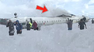 Chaos in Ontario today ! The deep snow 80 CM in Toronto: Delta plane crashes in Toronto airport