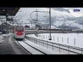 swiss trains in the snow sbb giruno rabe 501 bahnhof schwyz switzerland rabde rabe 502