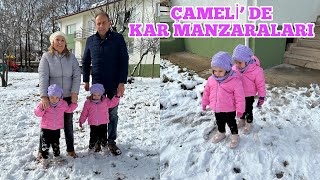 ÇAMELİ’DE KAR YAĞDI | DENİZLİ |POŞETTEN KIZAK / KARDAN ADAM