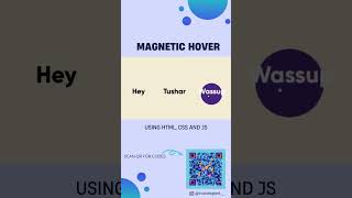 How to make a Magnetic Hover Effect using HTML, CSS & JS #frontend #html #css #js #gsap #animation