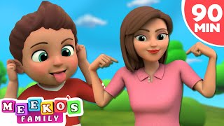 Head, Shoulders, Knees and Toes with Meeko’s Family! | Nursery Rhymes Collection for Babies