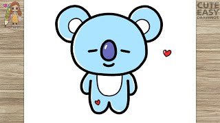 How to Draw Koya BT21 Easy | Como desenhar Koya BT21 Fácil,