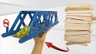 How to build a truss bridge with only Popsicle sticks | unbreakable | Double intersection Warren.
