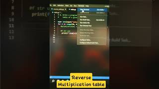 Reverse Multiplication Table using Python | VS code | NIIN KM