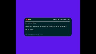 Python Datetime - Remove microseconds