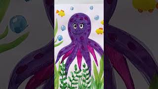 Drawing octopus. How to draw octopus. Art lessons. Painting idea. Drawing tutorial. Funny octopus.