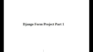 Django User Input Form - YTP001