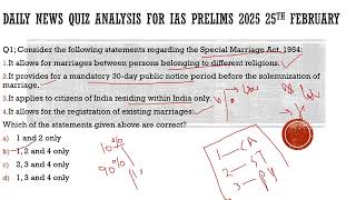 Daily Current Affairs Quiz|25th February| The Hindu News Analysis Questions|Current Affairs Today