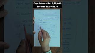 Zero Tax on Capital Gains of Rs. 525000/- #shorts