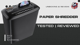 Bonsaii Paper Shredder, 6mm Strip Cut, CD Shredder, LED Indicators \u0026 Safety Features, Black