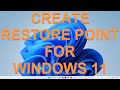 How to create restore point for windows 11