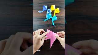 easy paper bow ribbon making #shorts