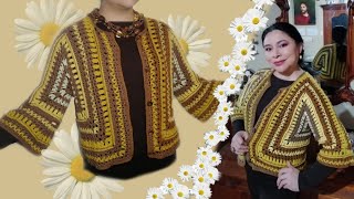 ¿COMO TEJER  UNA CHAQUETA A CROCHET, MUY FÁCIL, TODAS  LAS TALLAS.