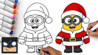 How To Draw Christmas Minion