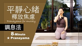 【平靜心緒 | 釋放焦慮】8分鐘 #pranayama ★ #緊張  #自律神経 #舒緩壓力 #放鬆 #陰瑜伽師資 #焦慮 #瑜珈師資培訓 mindfulness #正念 #呼吸法