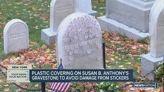 Susan B. Anthony grave has new plastic shield for protection from ‘I voted’ stickers