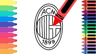 How to Draw AC Milan Badge - Drawing the Milan Logo - Coloring Pages for kids | Tanimated Toys