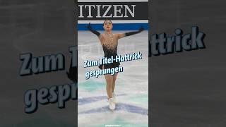 Kaori Sakamoto springt zum Titel-Hattrick im Eiskunstlauf l Sportschau #shorts