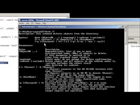 Windows Server 2008: command line for Active Directory groups Windows Server 2008: command line for Active Directory groups