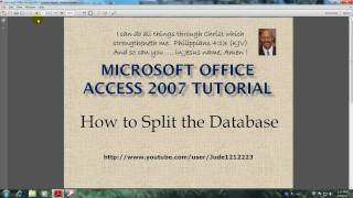Access 2007 Tutorial 30 How to Split the Database